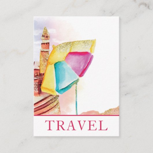 *~* Beach Sand Zee Travel QR Tourist Tourism Visitekaartje (Voorkant)