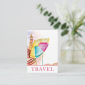 *~* Beach Sand Zee Travel QR Tourist Tourism Visitekaartje (Staand voorkant)