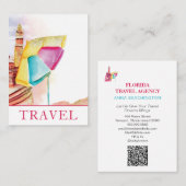 *~* Beach Sand Zee Travel QR Tourist Tourism Visitekaartje (Voorkant / Achterkant)