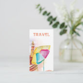 *~* Beach Sand Zee Travel Tourist QR Visitekaartje (Staand voorkant)