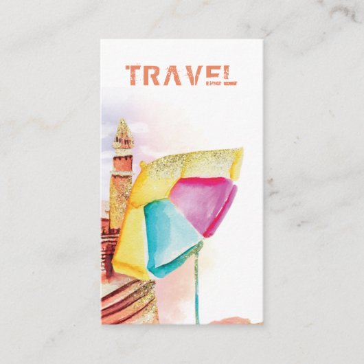 *~* Beach Sand Zee Travel Tourist QR Visitekaartje (Voorkant)