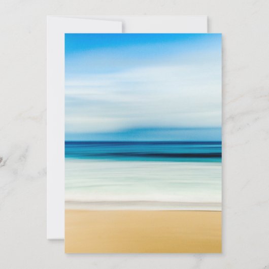Beach Sand Zee Wedding Kaart (Achterkant)