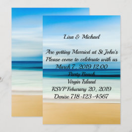 Beach Sand Zee Wedding Kaart