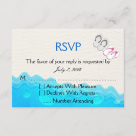 Beach Sandals Wedding RSVP Kaartje