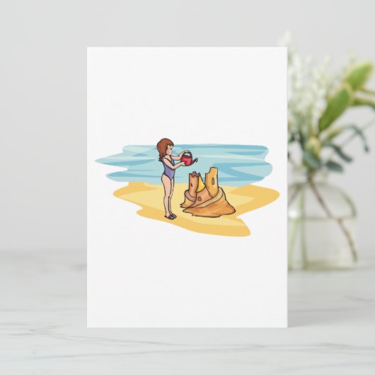 Beach Sandcastle Kaart (Staand voorkant)