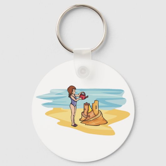 Beach Sandcastle Sleutelhanger (Achterkant)