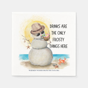 Beach Sandman Frosty Drankjes Kerstmis Servet