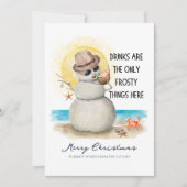 Beach Sandman Frosty Drinks Christmas Feestdagenkaart (Voorkant)