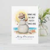 Beach Sandman Frosty Drinks Christmas Feestdagenkaart (Staand voorkant)