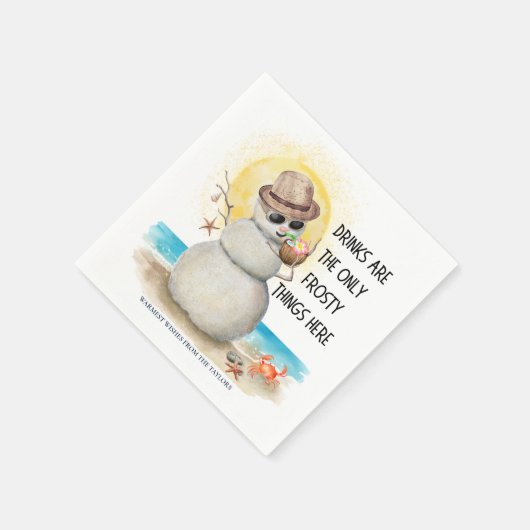 Beach Sandman Frosty Drinks Christmas Servet (Hoek)