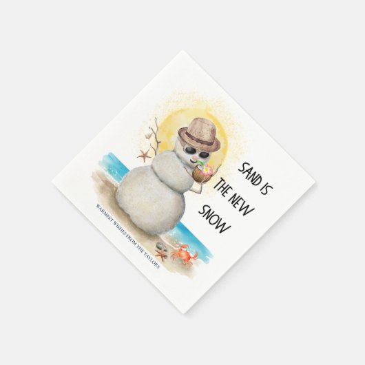 Beach Sandman Tropical Christmas Party Servet (Hoek)