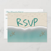 Beach Sandy Shore Starfish RSVP Briefkaarten (Voorkant / Achterkant)