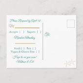 Beach Sandy Shore Starfish RSVP Briefkaarten (Achterkant)