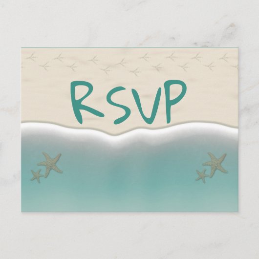 Beach Sandy Shore Starfish RSVP Briefkaarten (Voorkant)