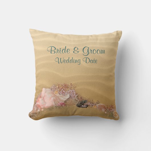 Beach Sandy Shore Weddenschap Pillow UPHOTO Kussen (Voorkant)