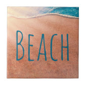 Beach Sandy Shoreline Blue Coastal Ocean Wave Tegeltje (Voorkant)