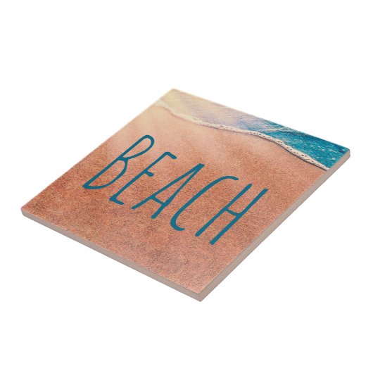 Beach Sandy Shoreline Blue Coastal Ocean Wave Tegeltje (Zijkant)
