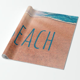 Beach Sandy Shoreline Blue Ocean Wave Coastal Cadeaupapier