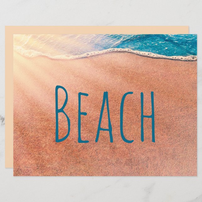 Beach Sandy Shoreline Blue Ocean Wave Decoupage (Voorkant / Achterkant)