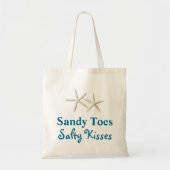 Beach Sandy Toes Salty Kisses Budget Tas (Voorkant)