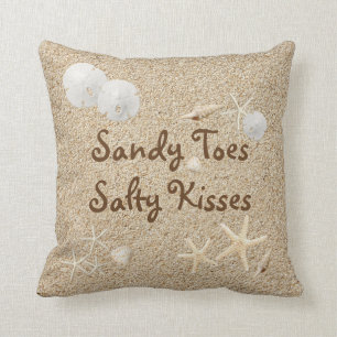 Beach Sandy Toes Salty Kisses Pillow Kussen