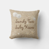 Beach Sandy Toes Salty Kisses Pillow - Outdoor Buitenkussen (Voorkant)