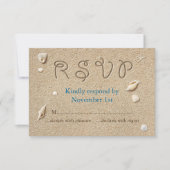 Beach Sandy Toes Salty Kisses RSVP Kaartje (Voorkant)