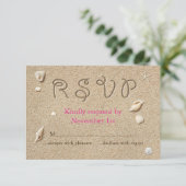 Beach Sandy Toes Salty Kisses RSVP roze (Staand voorkant)