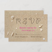 Beach Sandy Toes Salty Kisses RSVP roze (Voorkant / Achterkant)