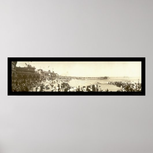 Beach Santa Cruz, CA Photo 1908 Poster (Voorkant)
