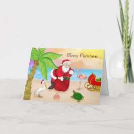 Beach Santa Feestdagen Kaart