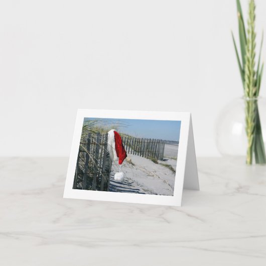 Beach Santa Feestdagen Kaart (Voorkant)