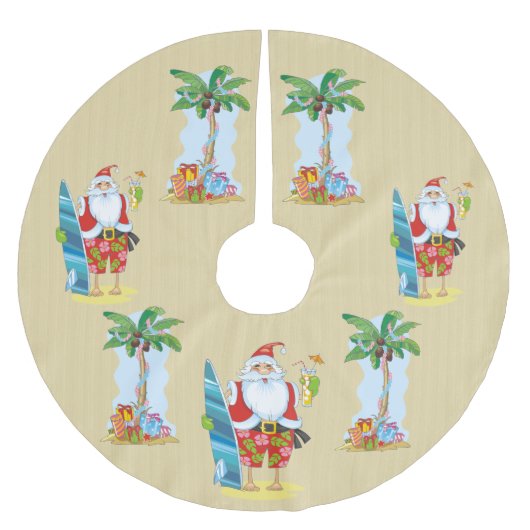 Beach Santa Holiday boomrok Kerstboom Rok (Voorkant)