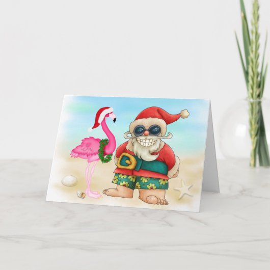 Beach Santa - SRF Feestdagen Kaart (Voorkant)