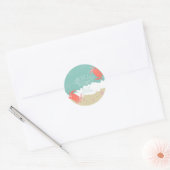 Beach Save the Date Crab Sand Ocean Waves Ronde Sticker (Envelop)