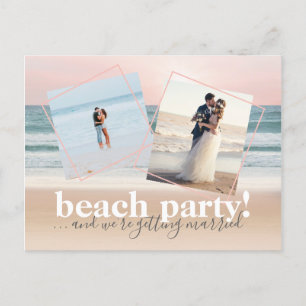 Beach Save the Date en we worden getrouwd Anno Aankondigingskaart