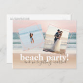 Beach Save the Date en we worden getrouwd Anno Aankondigingskaart (Voorkant / Achterkant)