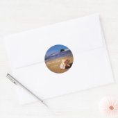 Beach Save the Date Ronde Sticker (Envelop)