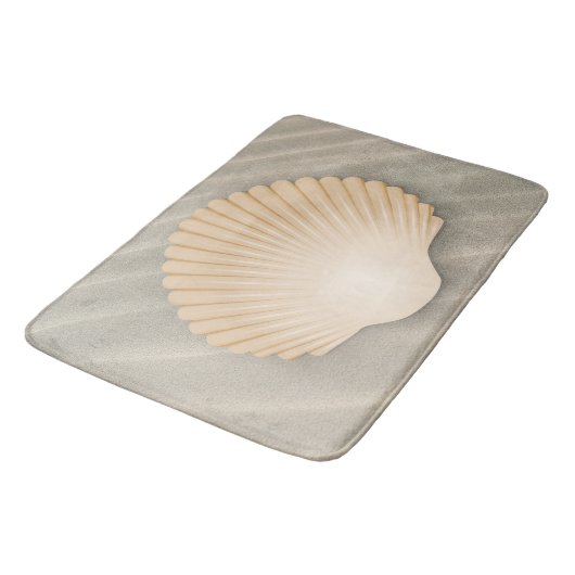 Beach Scalloped Seashell & Sandy Dunes Badmat (Gekanteld)