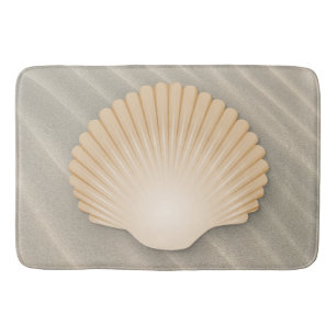 Beach Scalloped Seashell & Sandy Dunes Badmat