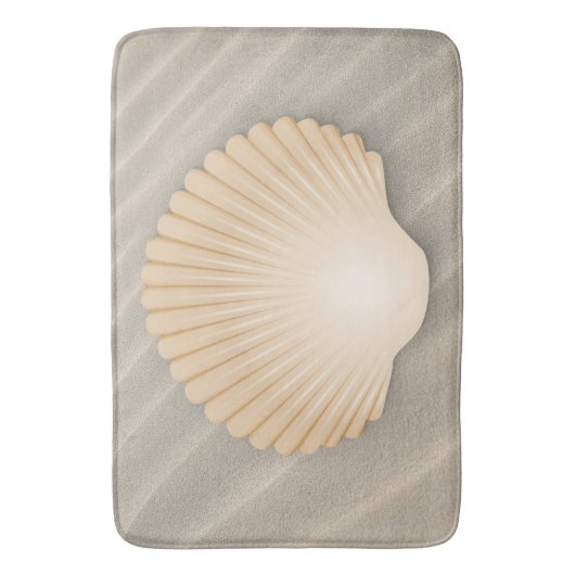 Beach Scalloped Seashell & Sandy Dunes Badmat (Voorkant Verticaal)