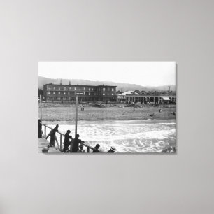 Beach scene aan de kant van de zee, oregon-foto canvas afdruk