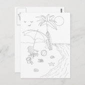 Beach Scene Adult Kleuren Briefkaart (Voorkant / Achterkant)