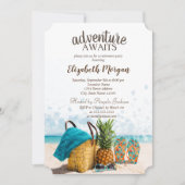 Beach scene, ananas retirement Party Kaart (Voorkant)