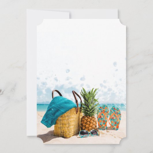 Beach scene, ananas retirement Party Kaart (Achterkant)