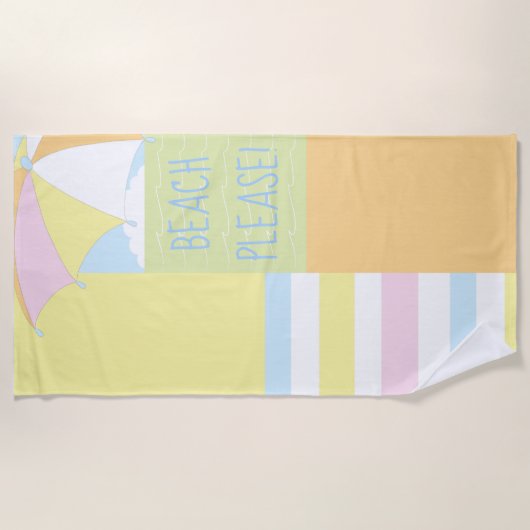 Beach Scène "Beach Please"-keukenhanddoek Strandlaken (Voorkant)
