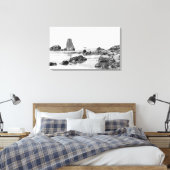 Beach scene bij Cannon Beach, Oregon Photografie Canvas Afdruk (Insitu (Slaapkamer))