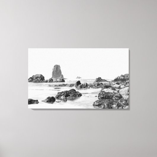 Beach scene bij Cannon Beach, Oregon Photografie Canvas Afdruk (Voorkant)