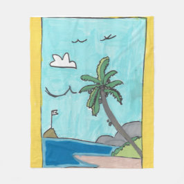 Beach Scene Blanket Fleece Deken