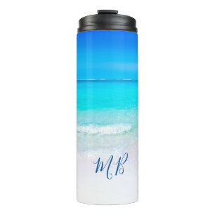 Beach Scene Blue Ocean Sand Drink Thermosbeker